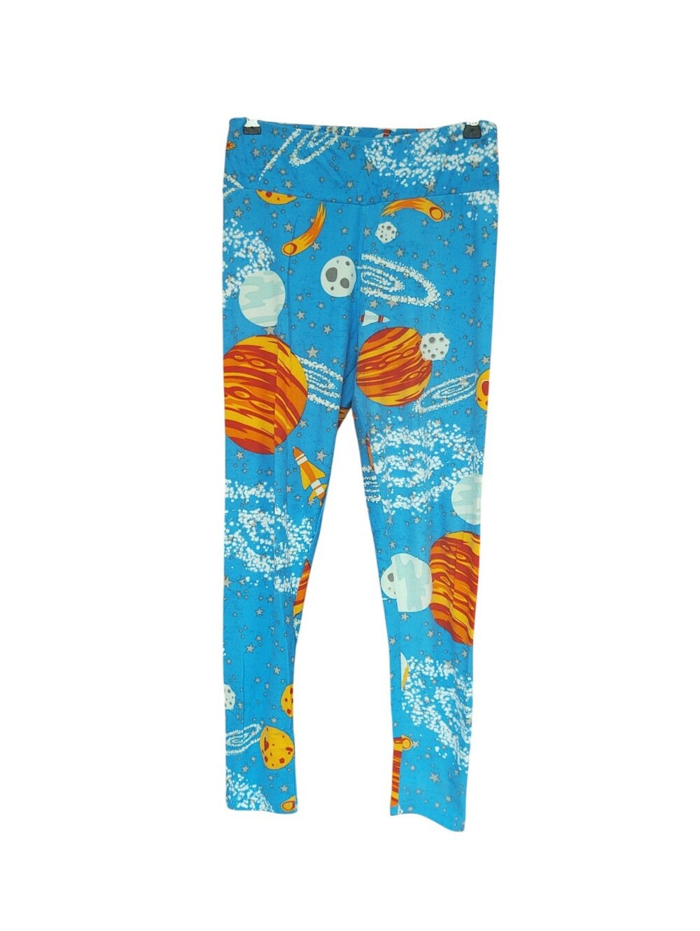 Women's LuLaRoe Bright Blue Planet Leggings OS